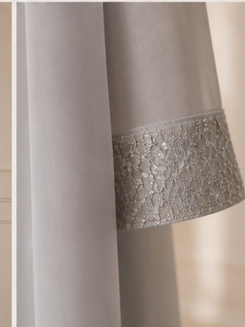 R&M Richards 2-piece glitter lace sheath dress and jacket set in a champagne - Picture 3 of 7